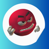 Roter GRRR Smiley  Meme Sticker | Party Gag | 50er Pack